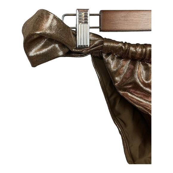 Good American Foil Ruched Bikini Bottom in Mocha Foil Size 5 (2XL) NWT‎ - Picture 5 of 9